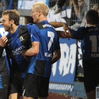 Eintracht Trier gegen Schalke 04 II, Regionalliga West, Torjubel nach dem 1:0, Foto: Anna Lena Bauer - 5VIER