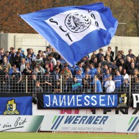 20111029 Eintracht Trier - RW Essen, SCT Fahne, Fans, Regionalliga West, Foto: Anna Lena Grasmueck - 5VIER