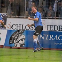 Buchner nach seinem Treffer zum 1:0, Eintracht Trier gegen Frankfurt II, Foto: www.5vier.de - 5VIER