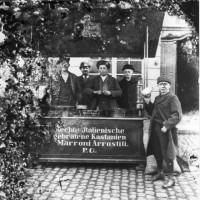 Lambert Hoevel: Maronenverkäufer, Fotografie um 1900. Foto: Stadtmuseum Simeonstift - 5VIER