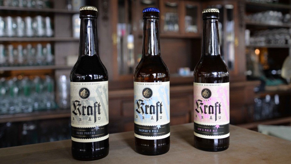 3 exklusive Biersorten der Trierer Brauerei Kraft Bräu 2016 - 1. Kraft Bräu Dark Porter - 2. Kraft Bräu Caspar' s Pils - 3. Seb's Pale Ale - Foto: 5vier.de / CM