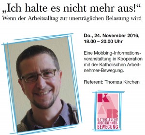 Infoveranstaltung "Mobbing im Alltag" mit Thomas Kirchen
