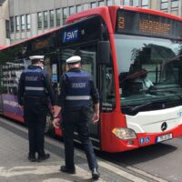 Kontrolle Maskenpflicht in Bussen durch Ordnungsamt Trier