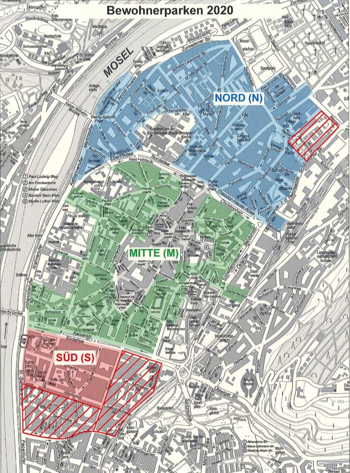 Nur noch drei statt 20 Bewohnerparkzonen in Trier