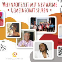 Flyer zur Aktion "Weihnachtszeit mit nestwärme - Gemeinschaft spüren"