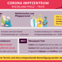 Alle Informationen zum Impfzentrum auf einen Blick. Bildquelle: Stadt Trier