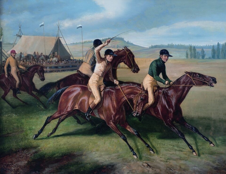 Das Gemälde "Pferderennen" von Simon Meister. Bildquelle: Stadtmuseum Simeonstift