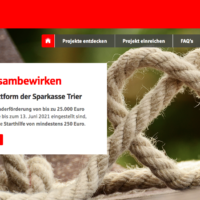 Förderplattform Sparkasse Trier - #gemeinsambewirken - Screenshot Website www.sparkasse-trier.de