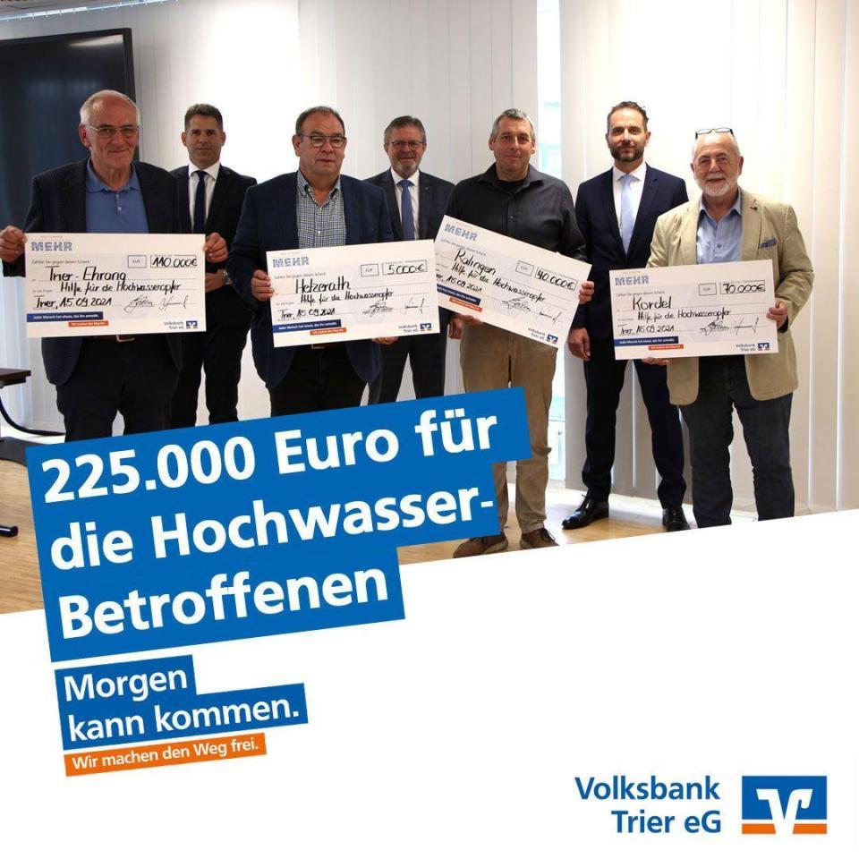 Spendenaktion der Volksbank Trier für die Hochwasserbetroffenen