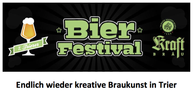 Banner des 7ten Trierer Bierfestivals im Blesius Garten Trier Olewig 2021..
