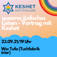 Das Plakat für den Vortrag über queeres jüdisches Leben. Bildquelle: SCHMIT-Z