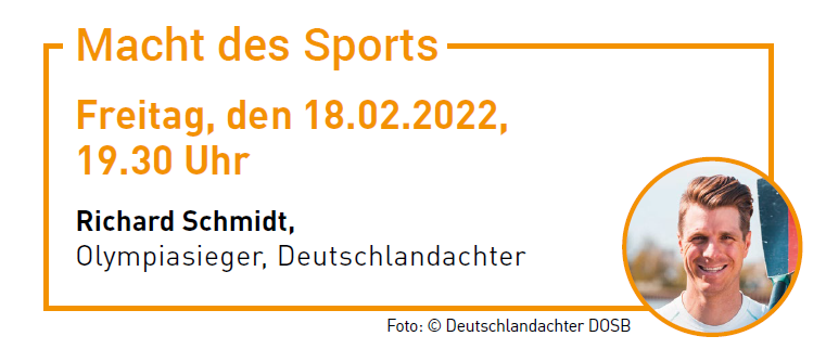 Olympiasieger Richard Schmidt zum Thema „Macht des Sports". Foto: © Deutschlandachter DOSB.
