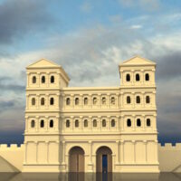 Virtuelle Rekonstruktion der antiken Porta Nigra. Foto: Dießenbacher Informationsmedien/GDKE-Rheinisches Landesmuseum Trier, Thomas Zühmer.