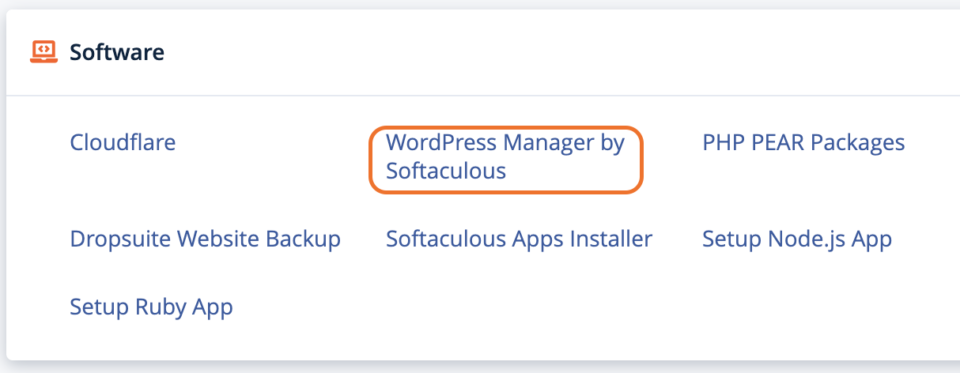 Softaculous zum installieren von WordPress