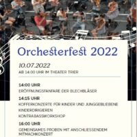 Am Sonntag, den 10 Juli 2022 findet ab 14 Uhr im Theaters Trier endlich wieder das Orchesterfest des Philharmonischen Orchesters der Stadt Trier statt. Bildquelle: Theater Trier
