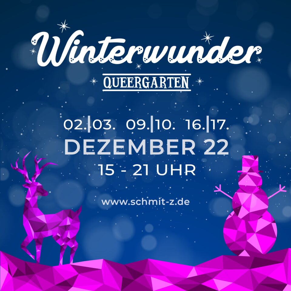 Flyer des Winterwunder im Queergarten. Bild: QueerNet Rheinland.Pfalz e.V./ SCHMIT-Z 