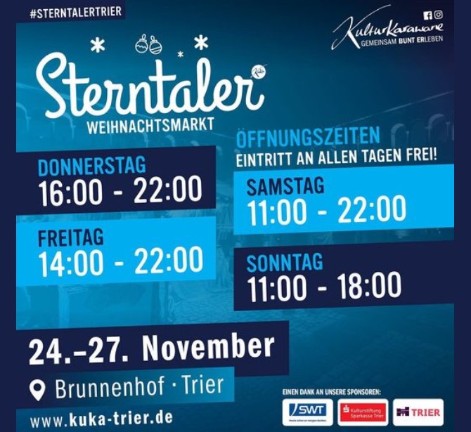 Programm des Sterntaler Weihnachtsmarktes 2022. Bild: Screenshot Facebookpage Kulturkarawane