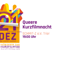 Das Bild zeigt das Logo der Queeren Kurzfilmnacht des SCHMIT-Z e.V.. Bild: SCHMIT-Z e.V.