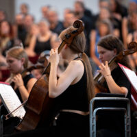 Beim Semesterabschlusskonzert des Collegium Musicum werden circa 150 Musikerinnen und Musiker auf der Bühne stehen. Foto: Universität Trier