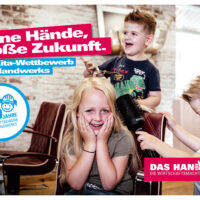Plakat zum Kita-Wettbewerb des Handwerks „Kleine Hände, große Zukunft". Foto: Aktion Modernes Handwerk e. V.