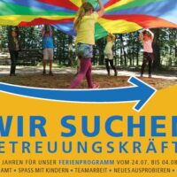 Plakat der Jugendpflege Trier-Saarburg, die sich über neue Betreuer:innen freuen. Foto: Jugendpflege Trier-Saarburg