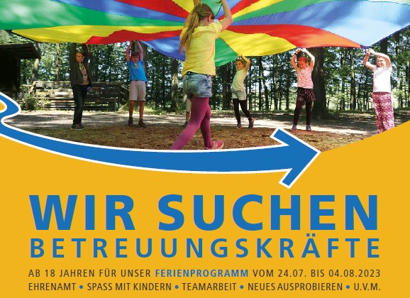 Plakat der Jugendpflege Trier-Saarburg, die sich über neue Betreuer:innen freuen. Foto: Jugendpflege Trier-Saarburg