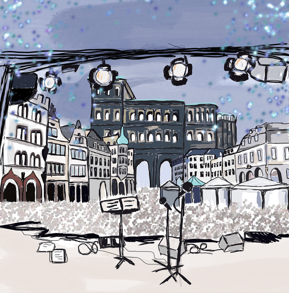 Der Blick über den Hauptmarkt ist das Siegerbild für das Plakat des Altstadtfestes 2023. Bild: Marion Greif