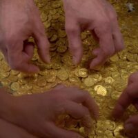 Hände, die nach Goldmünzen greifen. Foto: Th Zühmer