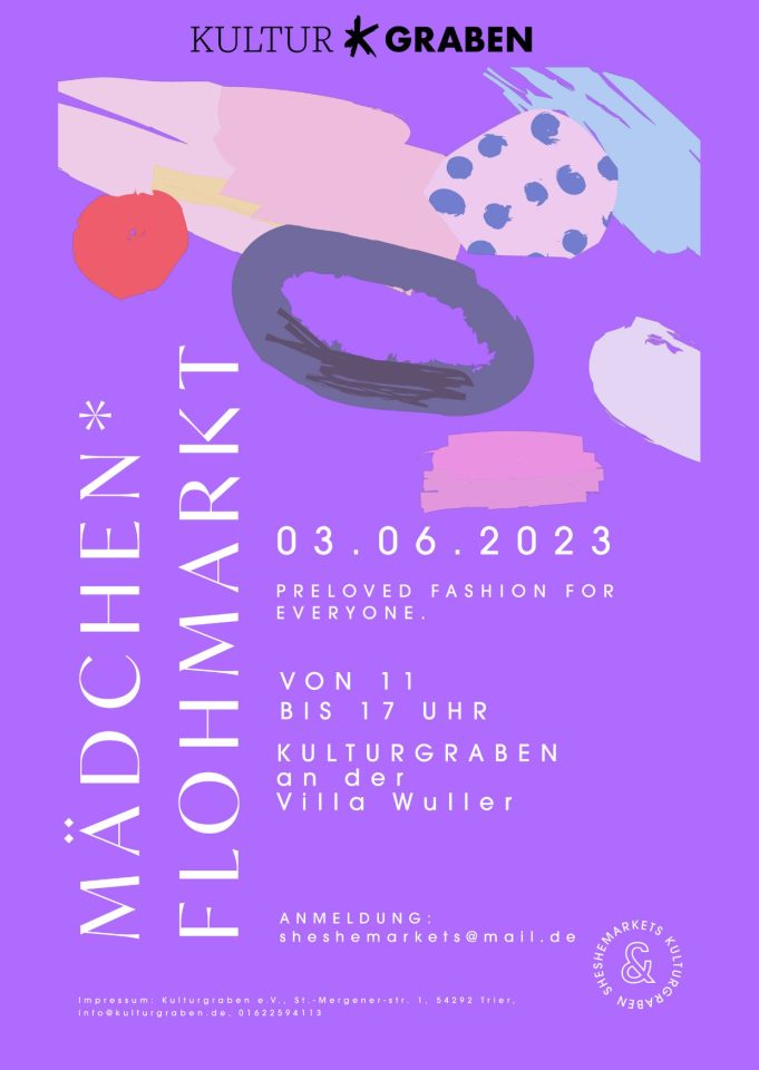 Flyer zum Mädchen*Flohmarkt am 3. Juni 2023. Foto:  Kulturgraben e.V.