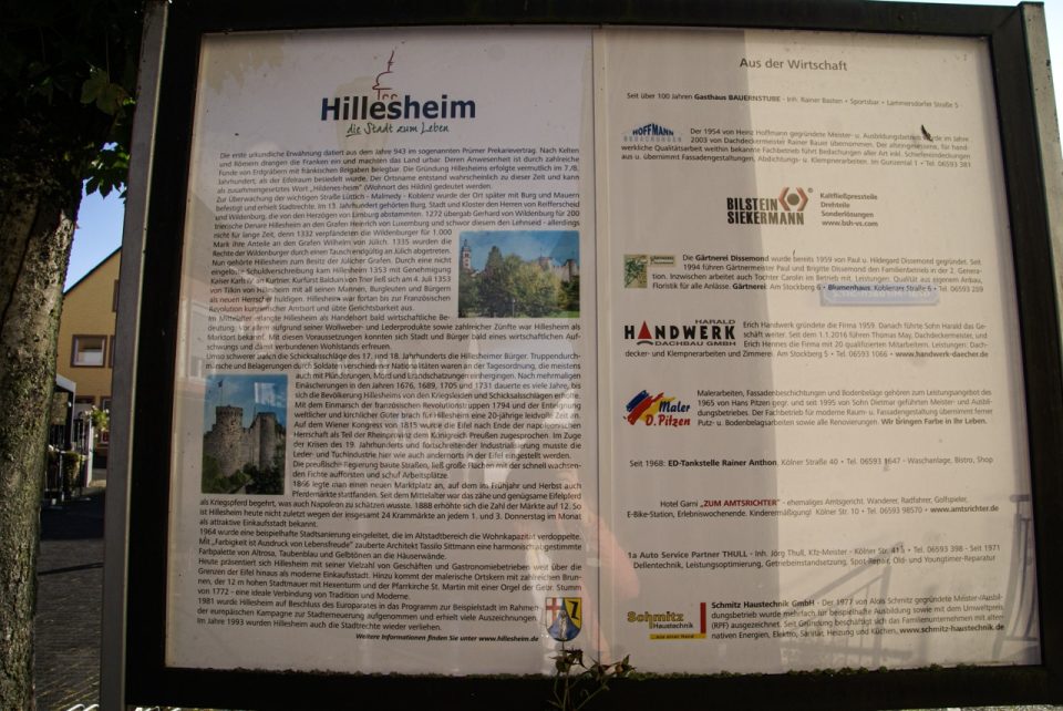 Hier erhält der Besucher Informationen über Hillesheim. Foto: 5vier.de/Anna-Lena Hees