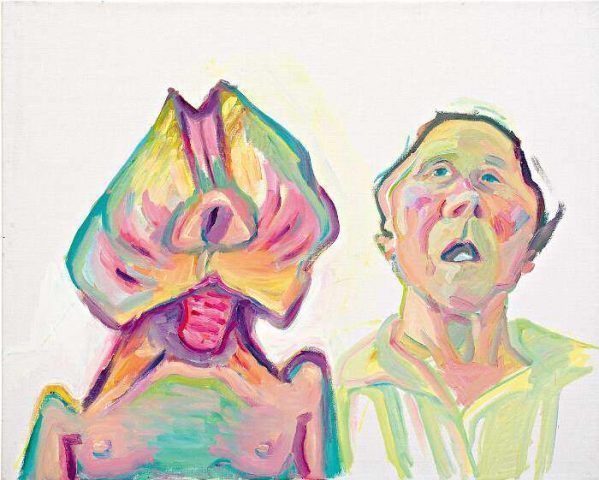 Das Doppelselbstporträt "Zwei Arten zu sein" von Maria Lassnig. Quelle: Europäische Kunstakademie e.V. 