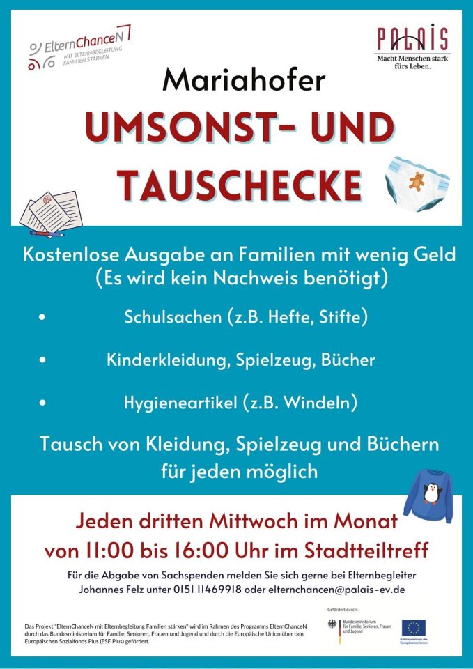 Umsonst und Tauschecke Mariahof. Foto: Kinder-, Jugend- und Familienhilfe Palais e.V. 