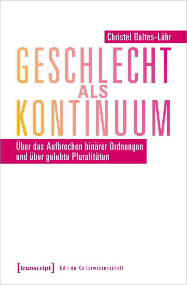 Das Buch "Geschlecht als Kontinuum" der Autorin Christel Baltes-Löhr. Foto: transcript Verlag 