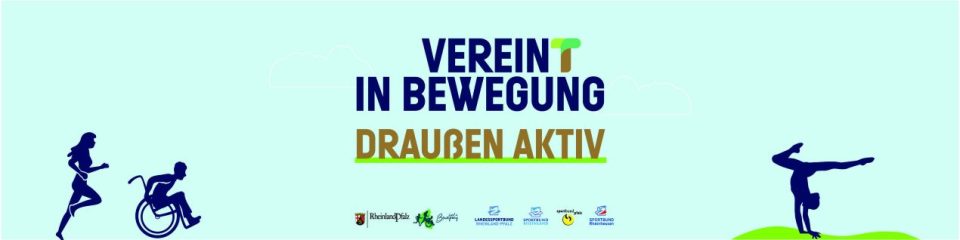 Header der Kampagne "Vereint in Bewegung - draußen aktiv" der Landesiniative "Rheinland-Pfalz - Land in Bewegung". Foto: Landessportbund Rheinland-Pfalz (LSB RLP)