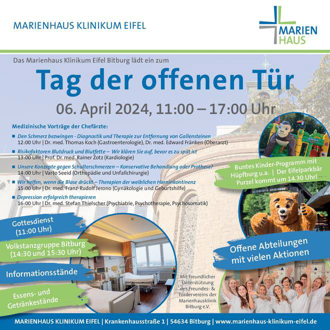 Einladung zum Tag der offenen Tür des Marienhaus Klinikums Eifel Bitburg. Foto: Marienhaus Klinikum Eifel Bitburg