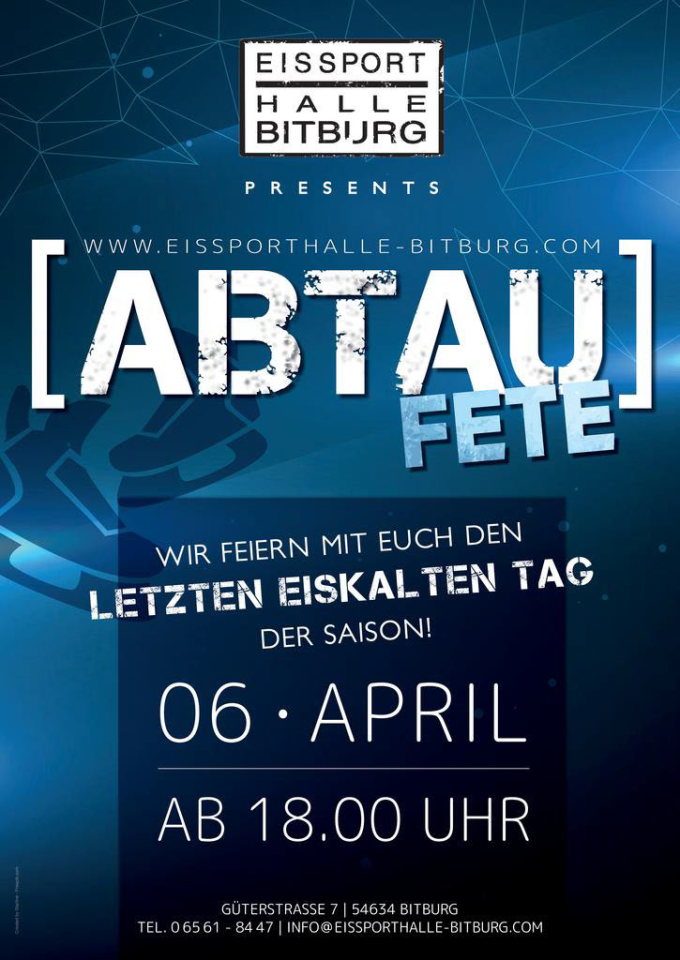 Ankündigung zur "Abtaufete" am 6. April. Foto: Stadt Bitburg