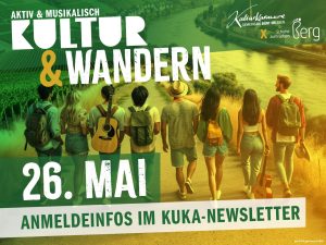 Ankündigung für die Veranstaltung "Kultur & Wandern" der Kulturkarawane am 26.05.2024. Foto: Kulturkarawane