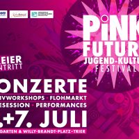 Plakat-Ankündigung zum Pink Future Jugend-Kultur Festival am 6. & 7. Juli 2024 der Kulturkawane. Foto: Kulturkarawane