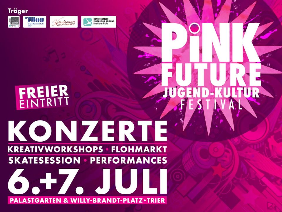 Plakat-Ankündigung zum Pink Future Jugend-Kultur Festival am 6. & 7. Juli 2024 der Kulturkawane. Foto: Kulturkarawane